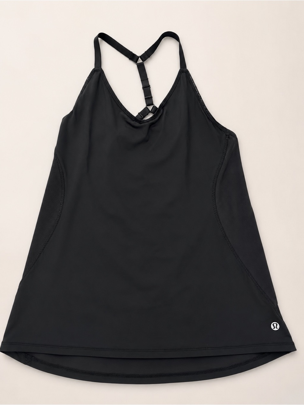 lululemon athletica Black Strappy Yoga Camisole sheer